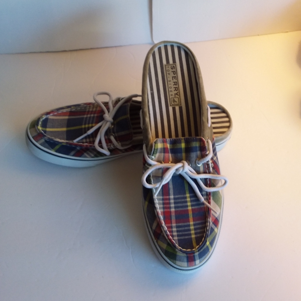 Sperry Top Siders Slip On Blue, Burgundy, White w/Laces
